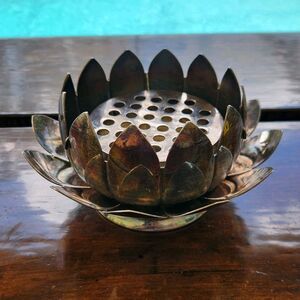 Vintage Leonard Silverplate Lotus Flower Bowl w/ Frog Insert – Complete 3 pieces